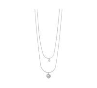 Akzent Kette Damen - Premium Halskette Damen mit Anhänger aus Edelstahl, 100% Wasserfest & Hautverträglich (Herz Two Layers)