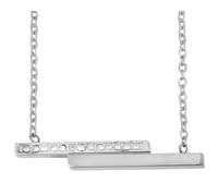 Akzent Kette Damen - Premium Halskette Damen mit Anhänger aus Edelstahl in Silber, 100% Wasserfest & Hautverträglich