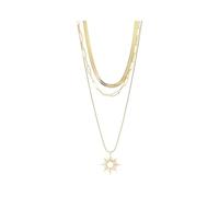Akzent Kette Damen - Premium Layering-Halskette Damen in Gold aus Edelstahl, 100% Wasserfest & Hautverträglich