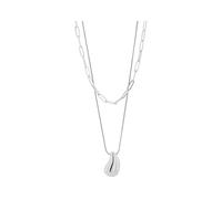 Akzent Kette Damen - Premium Layering-Halskette Damen in Gold & Silber aus Edelstahl, 100% Wasserfest & Hautverträglich (Silber)