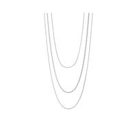 Akzent Kette Damen - Premium Layering-Halskette Damen in Gold & Silber aus Edelstahl, 100% Wasserfest & Hautverträglich (Silber)