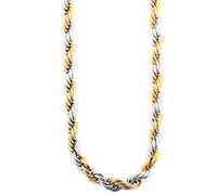 Akzent Kette Unisex - Premium Halskette Unisex aus Edelstahl in bicolor, 100% Wasserfest & Hautverträglich