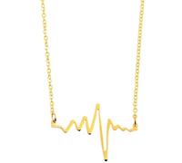 Akzent Laurena Damen-Halskette Edelstahl Herzschlag EKG Puls Liebe Lebenslinie 43+5 cm Karabinerverschluss (goldfarbig)