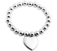 Akzent Lola Damen-Armband Kugelarmband Armschmuck Edelstahl + Herz Gravurplatte silberfarbig 5030388