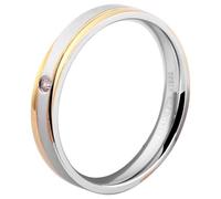 Akzent Partner Ringe - Partnerringe Größe 50 aus Edelstahl in bicolor, 100% Wasserfest & Hautverträglich