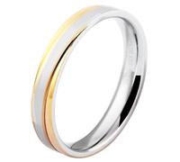 Akzent Partner Ringe - Partnerringe Größe 60 aus Edelstahl in bicolor, 100% Wasserfest & Hautverträglich