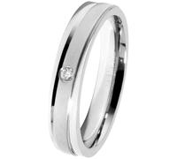 Akzent Partner Ringe - Partnerringe Größe 62 aus Edelstahl in Silber, 100% Wasserfest & Hautverträglich