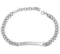 Akzent Unisex-Armband Gravur Edelstahl Karabiner 5030291 (Silberfarbig)