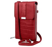 Akzent Unisex-Handy Umhängetasche bis 8 Zoll Kunstleder 17,5x11x3cm 3610008 (Rot)