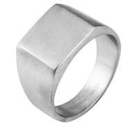 Akzent Wap Unisex-Siegelring Edelstahl Gravur personalisiert silberfarbig Statement Damen Herren oval Geschenk (64 (20.3))