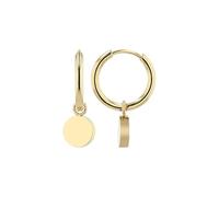 Akzent Wasserfeste Edelstahl Ohrringe Creolen Damen in Gold, 100% Wasserfest & Hautverträglich (Creole mit Pättchen)