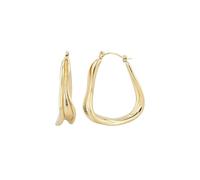 Akzent Wasserfeste Edelstahl Ohrringe Creolen Damen in Gold, 100% Wasserfest & Hautverträglich (Geschwungen Gold)
