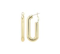 Akzent Wasserfeste Edelstahl Ohrringe Creolen Damen in Gold, 100% Wasserfest & Hautverträglich (Lang Oval)
