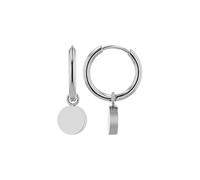 Akzent Wasserfeste Edelstahl Ohrringe Creolen Damen in Silber, 100% Wasserfest & Hautverträglich (Creole mit Pättchen)