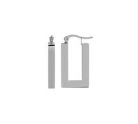 Akzent Wasserfeste Edelstahl Ohrringe Creolen Damen in Silber, 100% Wasserfest & Hautverträglich (Eckig)