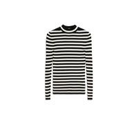 ARMEDANGELS Damen Pullover Slim Fit aus Bio-Baumwolle ALAANIA Striped Fitted Black-oatmilk Xs