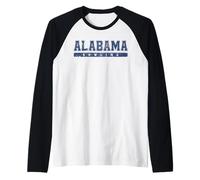 Alabama Bowling Blauer Vintage-Text Raglan