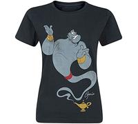 Aladdin Genie Frauen T-Shirt schwarz L 100% Baumwolle Disney, Fan-Merch, Film, Zeichentrick