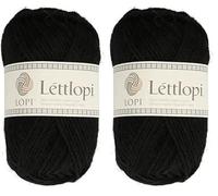 ÁLAFOSS - Icelandic wool yarn 1522-0059 Garn, Wolle, 0059 Schwarz, 50g/1.75oz. 100m/109yd, 100 meter (Packung mit 2)
