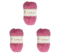 ÁLAFOSS - Icelandic wool yarn 1522-1412 Garn, pink heather, 50g/1.75oz. 100m/109yd (Packung mit 3)