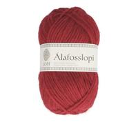 Alafoss Lopi Islandwolle, Wolle für deinen Islandpullover, Norwegermuster Strickgarn, Häkelwolle, 100g 100m, Nadelstärke 5,5-6,5mm, 100% Wolle (0047 lingonberry red)