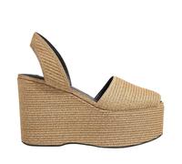 Alaia Sandaletten mit Absatz - Wedge Sandals - Gr. 37 (EU) - in Beige - für Damen
