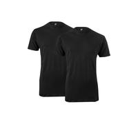 Alan Red Oakville Slim Fit T-Shirt Rundhals Doppelpack schwarz, Einfarbig