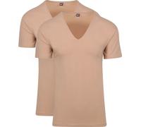 Alan Red Stretch V-Neck T-Shirt NOV Beige 2er-Pack - Größe M Beige M