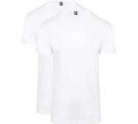 Alan Red Vermont Regular Fit T-Shirt V-Ausschnitt Doppelpack weiss, Einfarbig