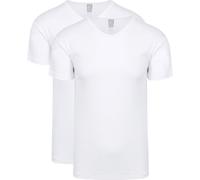 Alan Red Vancouver Organic T-Shirt V-Ausschnitt Weiß 2er-Pack - Größe S Weiß S