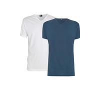 Alan Red Vermont Regular Fit T-Shirt V-Ausschnitt Doppelpack weiss/blau, Einfarbig