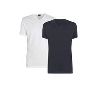 Alan Red Vermont Regular Fit T-Shirt V-Ausschnitt Doppelpack weiss/grau, Einfarbig
