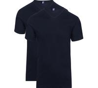 Alan Red Vermont Regular Fit T-Shirt V-Ausschnitt Doppelpack marine, Einfarbig