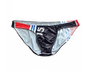 ALANZE Ice Silk Briefs Transparente Unterwäsche Low Waist Gay Herren Bikini Bademode Badeanzug Badehose,01,XXL