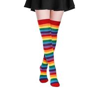 Alaoo Ringelstrümpfe, 1 Paar Kniestrümpfe, Regenbogen