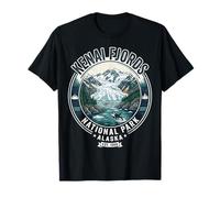 Alaska-Abzeichen für den Kenai-Fjords-Nationalpark, Vintage-Glacier, Orca T-Shirt