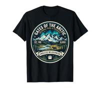 Alaska-Emblem-Motiv im Retro-Look „Tore des Arktischen Nationalparks“ T-Shirt