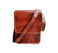 ALASKA EXPORTS } Leder 11" Crossbody Leder Satchel Vintage Leder Messenger Bag Umhängetasche, braun, 9 X 11 X 3 INCH