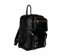 ALASKA EXPORTS Rucksack aus echtem Leder für Damen und Herren, Mehrzwecktasche, lässiger Tagesrucksack, Laptoptasche, Schultertasche, College-Rucksäcke, Reiserucksack, Schwarz - Stil 4, 17" Inches