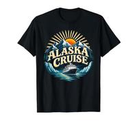Alaska-Kreuzfahrturlaub, Abenteuer zur Walbeobachtung im Norden Preisgünstiges Grafik-T-Shirt, Herren, Schwarz, XL