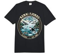 Alaska-Orca-Gletscher-Abzeichen im Stil des Kenai Fjords National Park Comfort Colors Adult Heavyweight T-Shirt