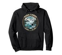 Alaska-Orca-Gletscher-Abzeichen im Stil des Kenai Fjords National Park Pullover Hoodie