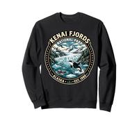 Alaska-Orca-Gletscher-Abzeichen im Stil des Kenai Fjords National Park Sweatshirt