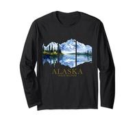 Alaska The Last Frontier Lake Mountain Naturliebhaber Vintage Langarmshirt