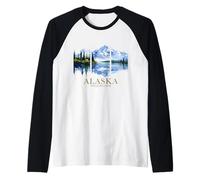 Alaska The Last Frontier Lake Mountain Naturliebhaber Vintage Raglan