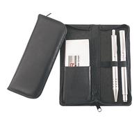 Alassio Schreibgeräteetui 2603 Leder für 3 Stifte 15 x 6,5 cm Schwarz