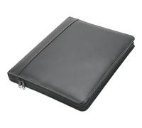 ALASSIO 30010 Leder Ringbuchmappe A4 MONZA, Mappe 34,5 x 27 x 4 cm, Schwarz | Ledermappe aus echtem Nappa-Leder, Ringmappe mit herausnehmbarer Ringmechanik, 2 Einsteckfächer A4 & 3 Visitenkartenfächern