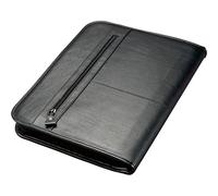 Alassio 30043 - Ringbuchmappe LIMONE im DIN A4 Format, Schreibmappe aus FINEtouch Lederimitat, Dokumenetnmappe in schwarz, Mappe ca. 36 x 28,5 x 4 cm