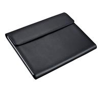 ALASSIO 31511 Fächermappe A4 VADO, Dokumentenmappe 33 x 26 x 4 cm, Schwarz | Schreibmappe aus schwarzem Lederimitat, Businessmappe mit Klettverschluss, 12 Dokumenten-Fächer, Block & Reißverschlussfach