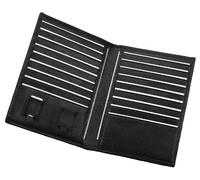 Alassio 42004 Kreditkartenetui, Etui aus hochwertigem Leder, Wallet mit 2 SD-Kartenfächern, 18 Kreditkartenfächern und 2 Einschubfächer, Businessetui schwarz, Lederetui ca. 15 x 11 x 1 cm